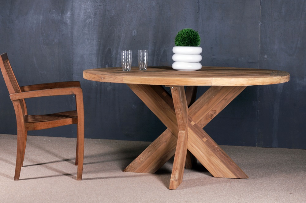 Emely Round Table Reclaimed Teak, Recycled Round Dining Table
