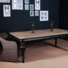 FSC Teak Furniture - Teak Dining Table Black Leg