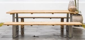 Live Edge U-Leg Table and Bench Manufacturer