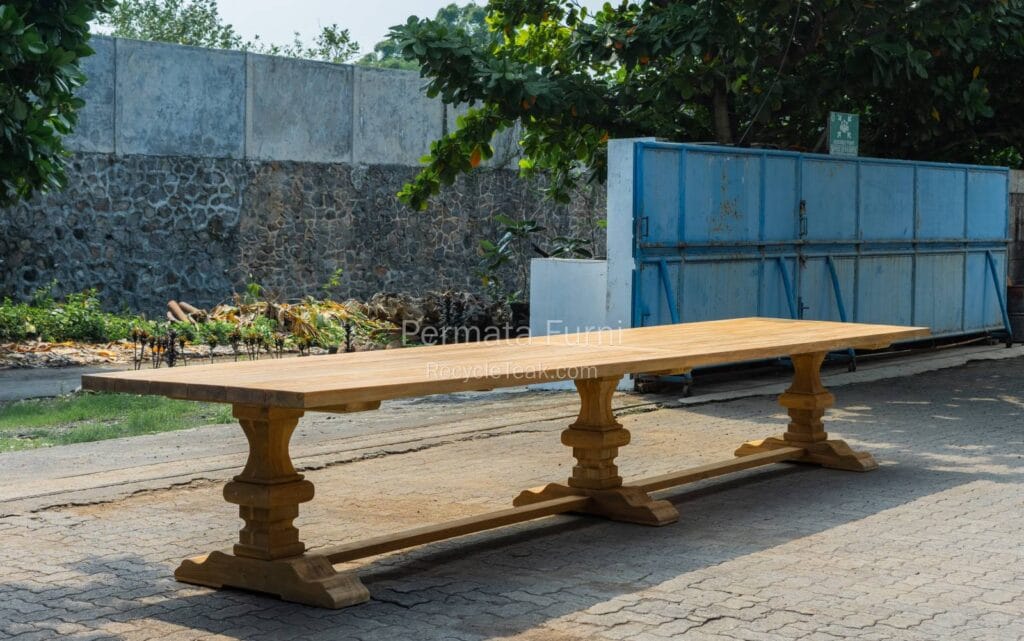 Elegance in Scale: Introducing Our 5-Meter Solid Teak Dining Table for Grand Spaces