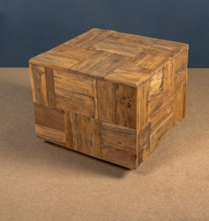 Handcrafted Teak Cube Table for Interiors