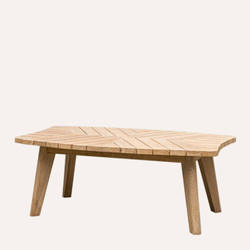 Handcrafted Teak Chevron Coffee Table for living spaces