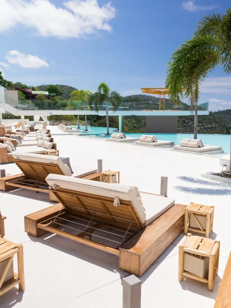 Luxury Recycled Teak Outdoor Furniture at Fira Beach Club Phuket