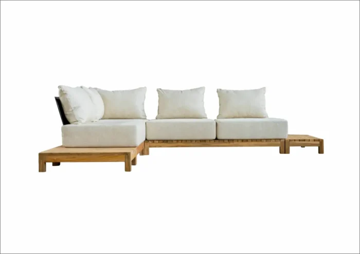 Calao reclaimed teak modular sofa set, 340.5 x 244.5 x 80 cm, by RecycleTeak