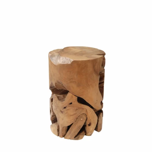 Mosaic Teak Root Stool made from reclaimed teak root pieces, by RecycleTeak