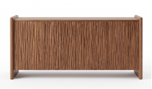 Amerta Sideboard four-door reclaimed teak credenza with carved wave-texture Olpatine finish