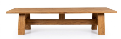 King Table, 400cm reclaimed teak trestle dining table in Natural finish