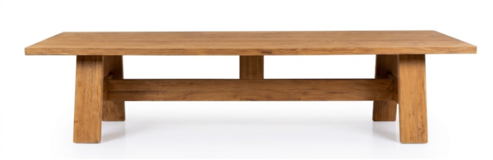 King Table, 400cm reclaimed teak trestle dining table in Natural finish
